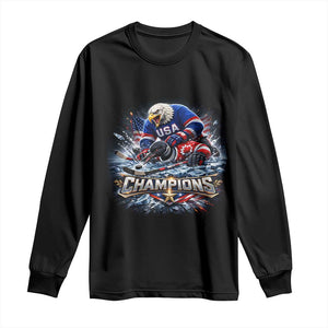 USA Ice Hockey Long Sleeve Shirt Eagle Dominates Canada 2026 Hockey Champions Graphic TS10 Black Print Your Wear