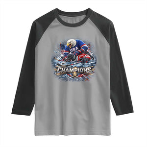 USA Ice Hockey Raglan Shirt Eagle Dominates Canada 2026 Hockey Champions Graphic TS10 Sport Gray Black Print Your Wear