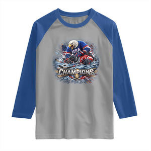 USA Ice Hockey Raglan Shirt Eagle Dominates Canada 2026 Hockey Champions Graphic TS10 Sport Gray Royal Print Your Wear