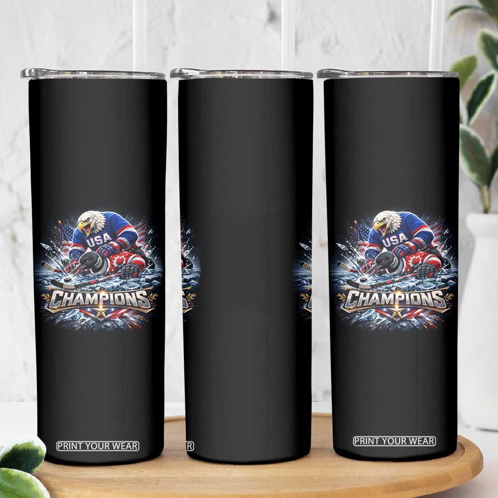 USA Ice Hockey Skinny Tumbler Eagle Dominates Canada 2026 Hockey Champions Graphic TS10 Print Your Wear