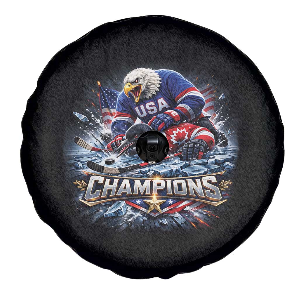 USA Ice Hockey Spare Tire Cover Eagle Dominates Canada 2026 Hockey Champions Graphic TS10 Print Your Wear
