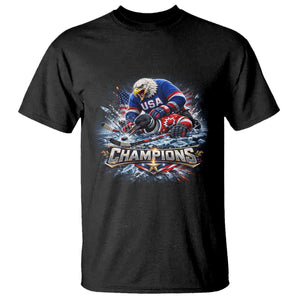 USA Ice Hockey T Shirt Eagle Dominates Canada 2026 Hockey Champions Graphic TS10 Black Print Your Wear