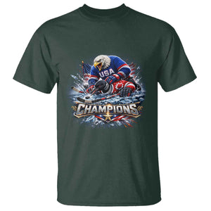USA Ice Hockey T Shirt Eagle Dominates Canada 2026 Hockey Champions Graphic TS10 Dark Forest Green Print Your Wear