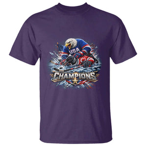 USA Ice Hockey T Shirt Eagle Dominates Canada 2026 Hockey Champions Graphic TS10 Purple Print Your Wear