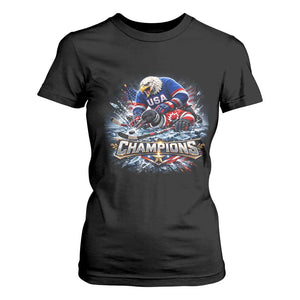 USA Ice Hockey T Shirt For Women Eagle Dominates Canada 2026 Hockey Champions Graphic TS10 Black Print Your Wear