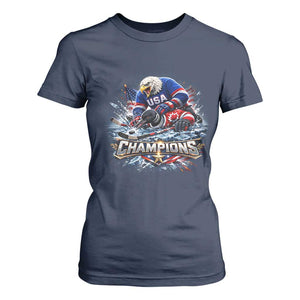 USA Ice Hockey T Shirt For Women Eagle Dominates Canada 2026 Hockey Champions Graphic TS10 Navy Print Your Wear
