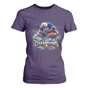 USA Ice Hockey T Shirt For Women Eagle Dominates Canada 2026 Hockey Champions Graphic TS10 Purple Print Your Wear