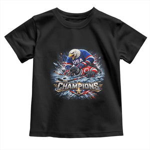 USA Ice Hockey Toddler T Shirt Eagle Dominates Canada 2026 Hockey Champions Graphic TS10 Black Print Your Wear