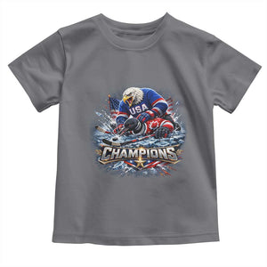 USA Ice Hockey Toddler T Shirt Eagle Dominates Canada 2026 Hockey Champions Graphic TS10 Charcoal Print Your Wear