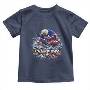 USA Ice Hockey Toddler T Shirt Eagle Dominates Canada 2026 Hockey Champions Graphic TS10 Navy Print Your Wear