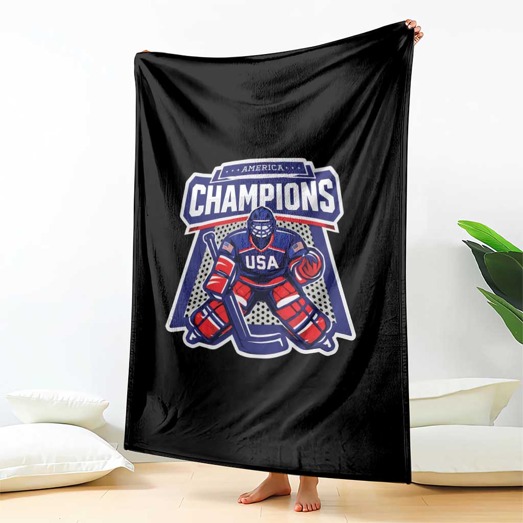USA Ice Hockey Throw Blanket America Champions Patriotic Ice Hockey Team Fan TS10 Print Your Wear