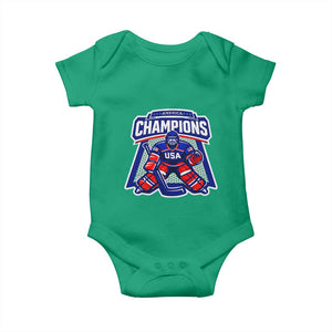 USA Ice Hockey Baby Onesie America Champions Patriotic Ice Hockey Team Fan TS10 Irish Green Print Your Wear