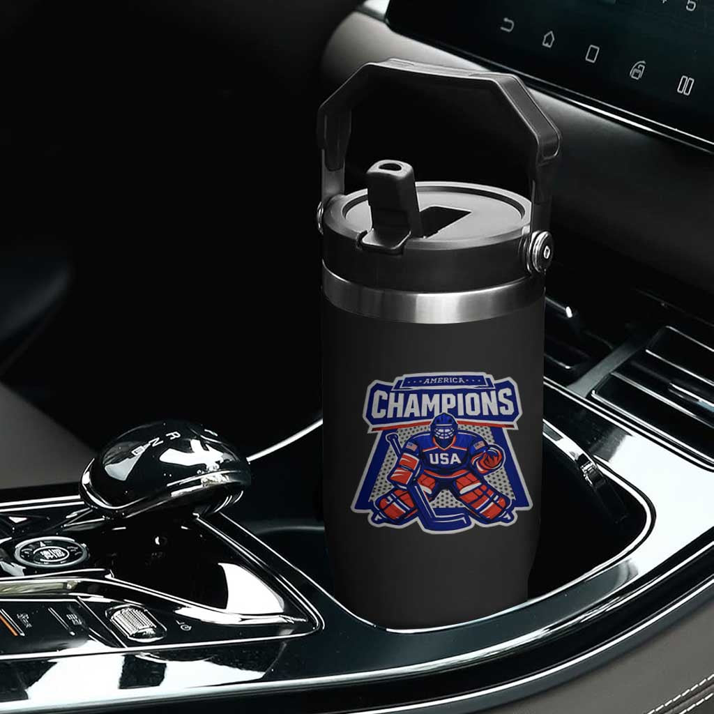 USA Ice Hockey Flip Straw Tumbler America Champions Patriotic Ice Hockey Team Fan TS10 Print Your Wear