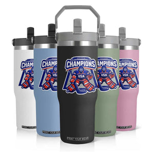 USA Ice Hockey Flip Straw Tumbler America Champions Patriotic Ice Hockey Team Fan TS10 Print Your Wear