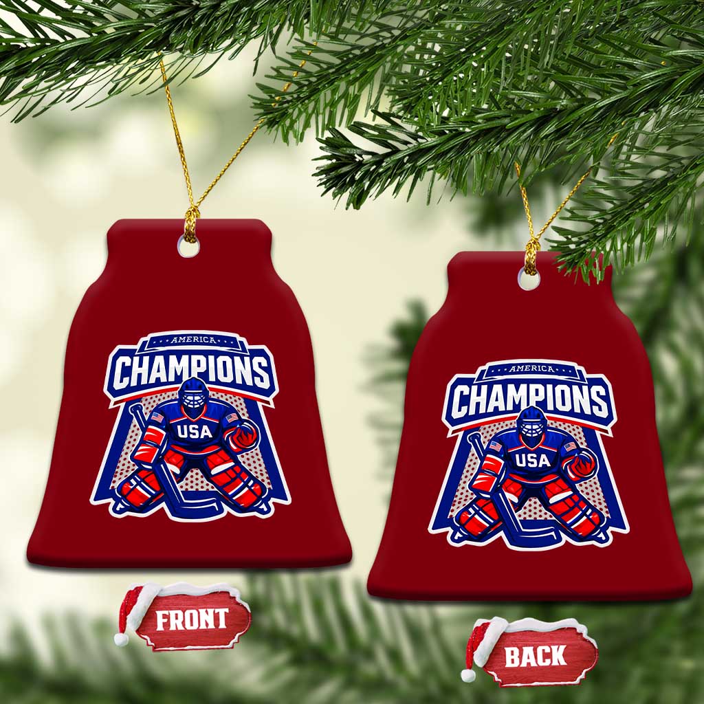 USA Ice Hockey Ceramic Ornament America Champions Patriotic Ice Hockey Team Fan TS10 Print Your Wear