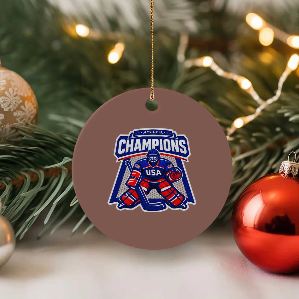 USA Ice Hockey Ceramic Ornament America Champions Patriotic Ice Hockey Team Fan TS10 1pc Mocha Print Your Wear