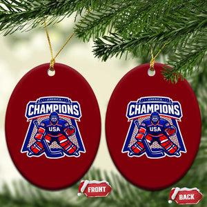 USA Ice Hockey Ceramic Ornament America Champions Patriotic Ice Hockey Team Fan TS10 Print Your Wear