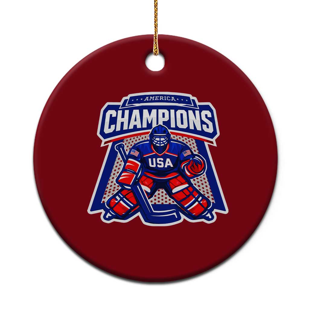 USA Ice Hockey Ceramic Ornament America Champions Patriotic Ice Hockey Team Fan TS10 1pc Red Print Your Wear