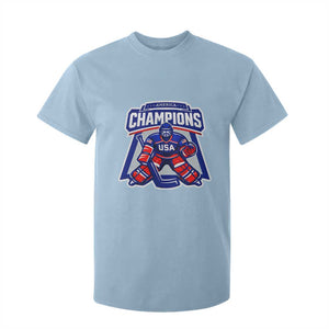 USA Ice Hockey T Shirt For Kid America Champions Patriotic Ice Hockey Team Fan TS10 Light Blue Print Your Wear