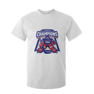 USA Ice Hockey T Shirt For Kid America Champions Patriotic Ice Hockey Team Fan TS10 White Print Your Wear