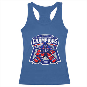 USA Ice Hockey Racerback Tank Top America Champions Patriotic Ice Hockey Team Fan TS10 Royal Blue Print Your Wear
