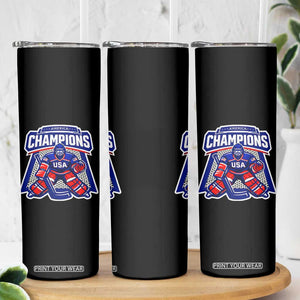 USA Ice Hockey Skinny Tumbler America Champions Patriotic Ice Hockey Team Fan TS10 Print Your Wear