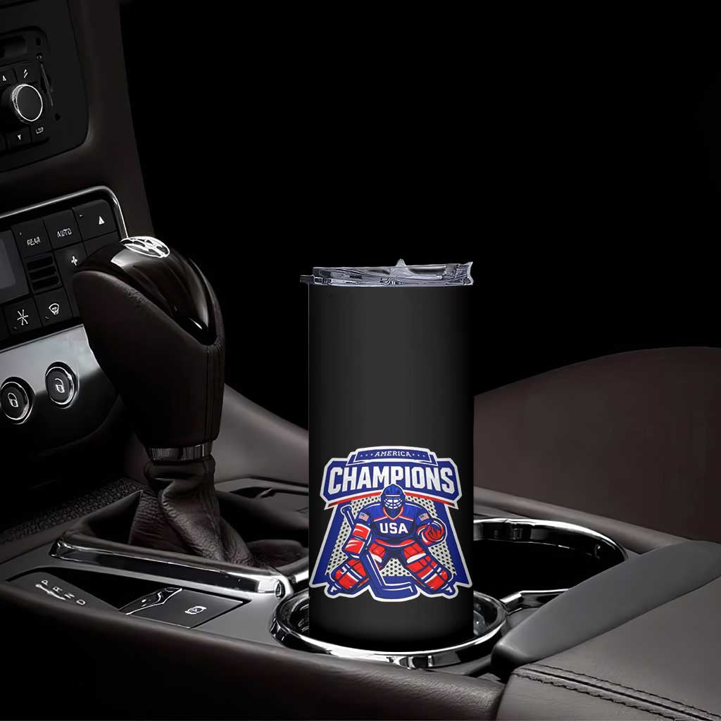 USA Ice Hockey Skinny Tumbler America Champions Patriotic Ice Hockey Team Fan TS10 Print Your Wear