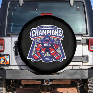 USA Ice Hockey Spare Tire Cover America Champions Patriotic Ice Hockey Team Fan TS10 No hole Black Print Your Wear