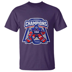 USA Ice Hockey T Shirt America Champions Patriotic Ice Hockey Team Fan TS10 Purple Print Your Wear