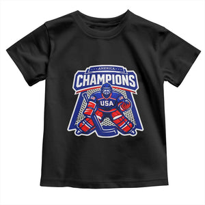 USA Ice Hockey Toddler T Shirt America Champions Patriotic Ice Hockey Team Fan TS10 Black Print Your Wear