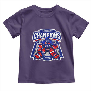 USA Ice Hockey Toddler T Shirt America Champions Patriotic Ice Hockey Team Fan TS10 Purple Print Your Wear