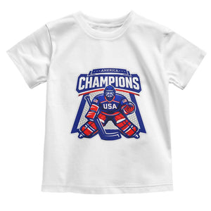 USA Ice Hockey Toddler T Shirt America Champions Patriotic Ice Hockey Team Fan TS10 White Print Your Wear