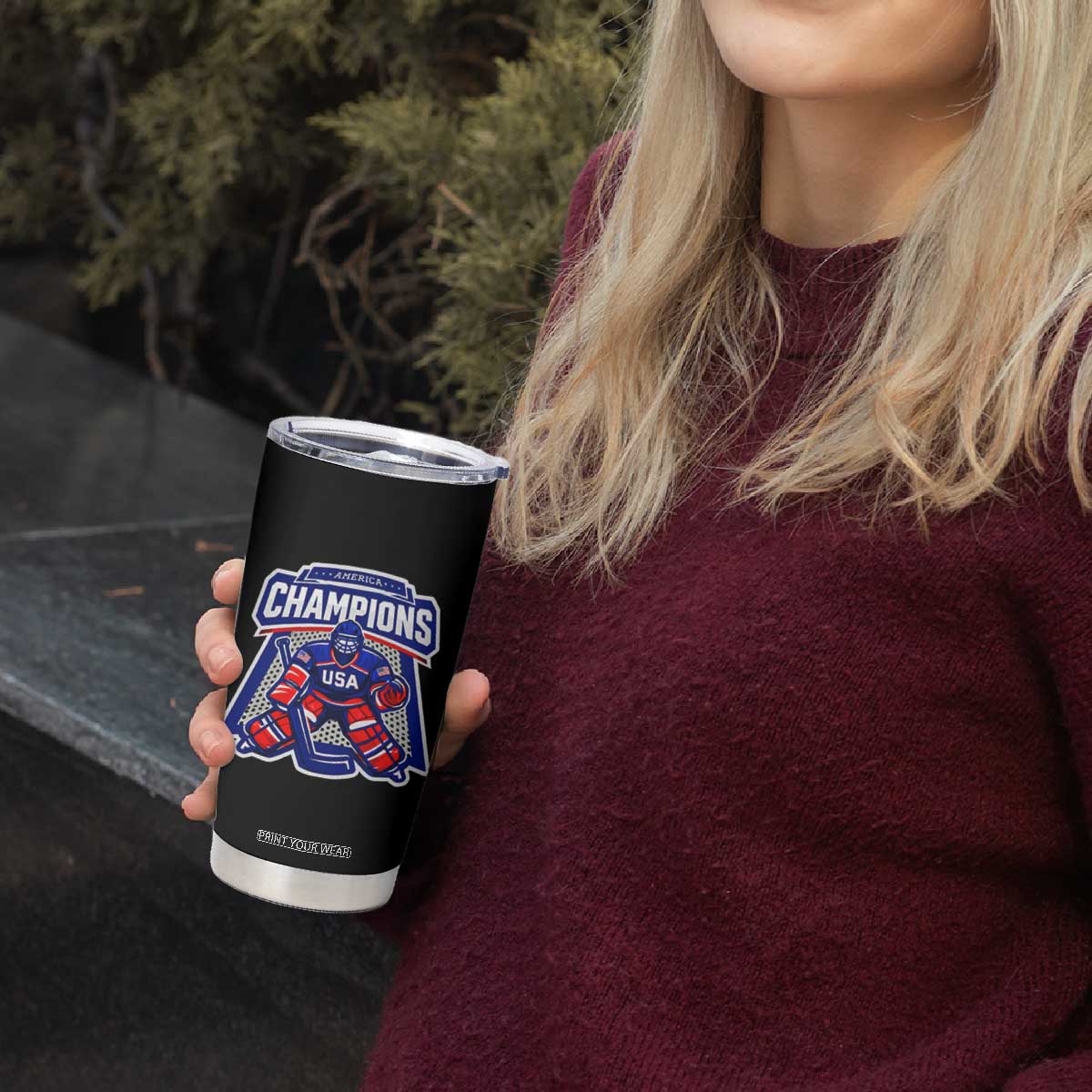 USA Ice Hockey Tumbler Cup America Champions Patriotic Ice Hockey Team Fan TS10 Print Your Wear