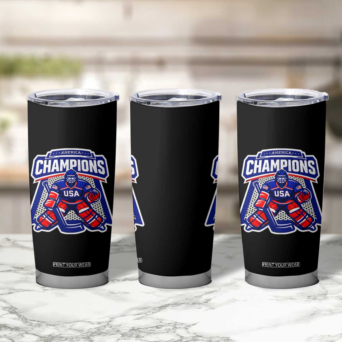 USA Ice Hockey Tumbler Cup America Champions Patriotic Ice Hockey Team Fan TS10 Print Your Wear