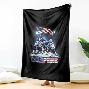 USA Ice Hockey Throw Blanket Hockey Champions 2026 USA Players Raising Flag On Ice TS10 Print Your Wear