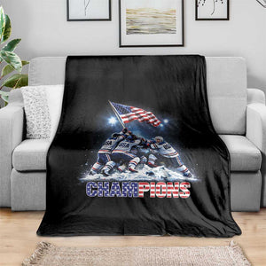 USA Ice Hockey Throw Blanket Hockey Champions 2026 USA Players Raising Flag On Ice TS10 Print Your Wear