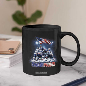USA Ice Hockey Coffee Mug Hockey Champions 2026 USA Players Raising Flag On Ice TS10 Print Your Wear