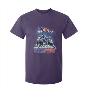 USA Ice Hockey T Shirt For Kid Hockey Champions 2026 USA Players Raising Flag On Ice TS10 Purple Print Your Wear