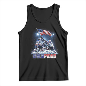 USA Ice Hockey Tank Top Hockey Champions 2026 USA Players Raising Flag On Ice TS10 Black Print Your Wear