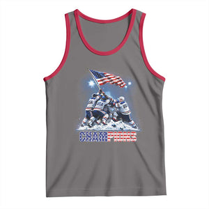 USA Ice Hockey Tank Top Hockey Champions 2026 USA Players Raising Flag On Ice TS10 Deep Heather Red Print Your Wear