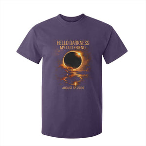 Solar Eclipse 2026 T Shirt For Kid Hello Darkness 12 August 2026 Totality Gift TS10 Purple Print Your Wear