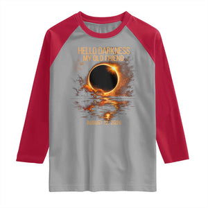 Solar Eclipse 2026 Raglan Shirt Hello Darkness 12 August 2026 Totality Gift TS10 Sport Gray Red Print Your Wear