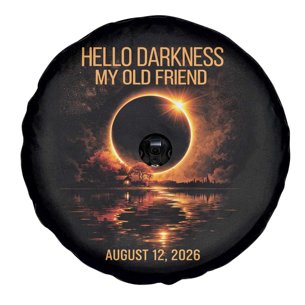 Solar Eclipse 2026 Spare Tire Cover Hello Darkness 12 August 2026 Totality Gift TS10 Print Your Wear