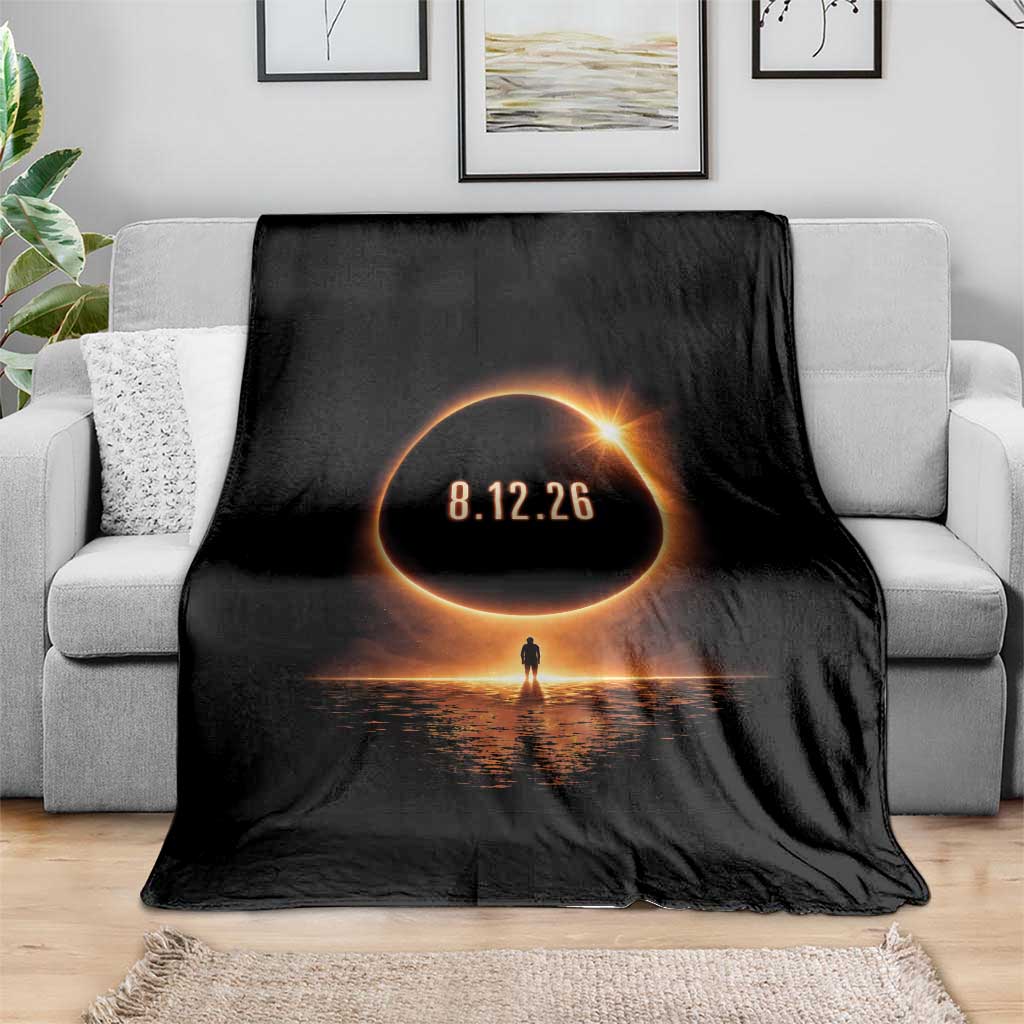 Total Solar Eclipse 2026 Throw Blanket August 12th Totality Gift TS10 Print Your Wear