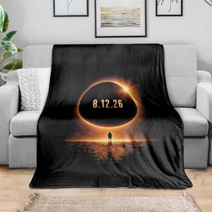 Total Solar Eclipse 2026 Throw Blanket August 12th Totality Gift TS10 Print Your Wear