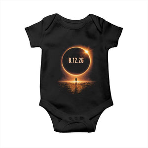 Total Solar Eclipse 2026 Baby Onesie August 12th Totality Gift TS10 Black Print Your Wear