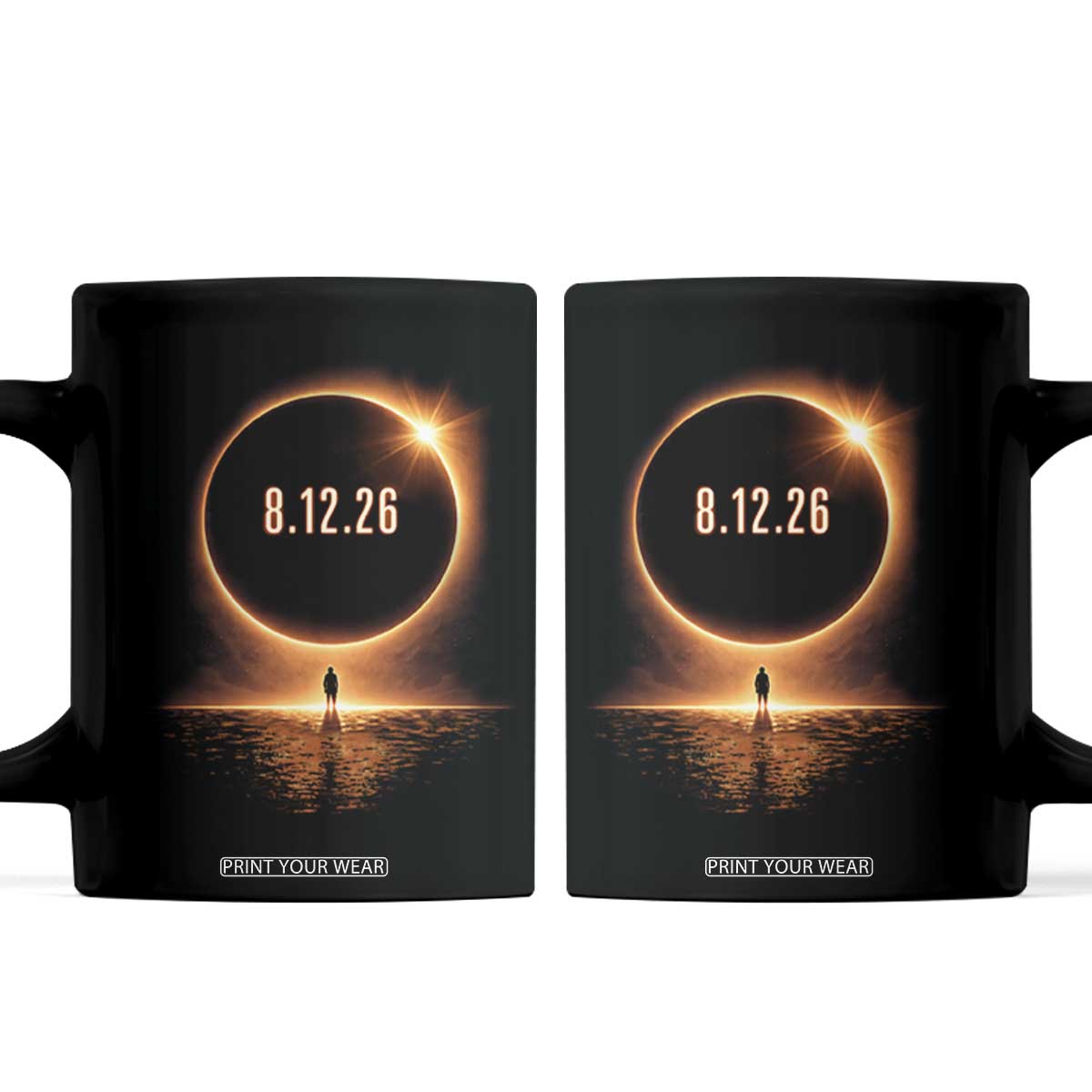 Total Solar Eclipse 2026 Coffee Mug August 12th Totality Gift TS10 Black Print Your Wear