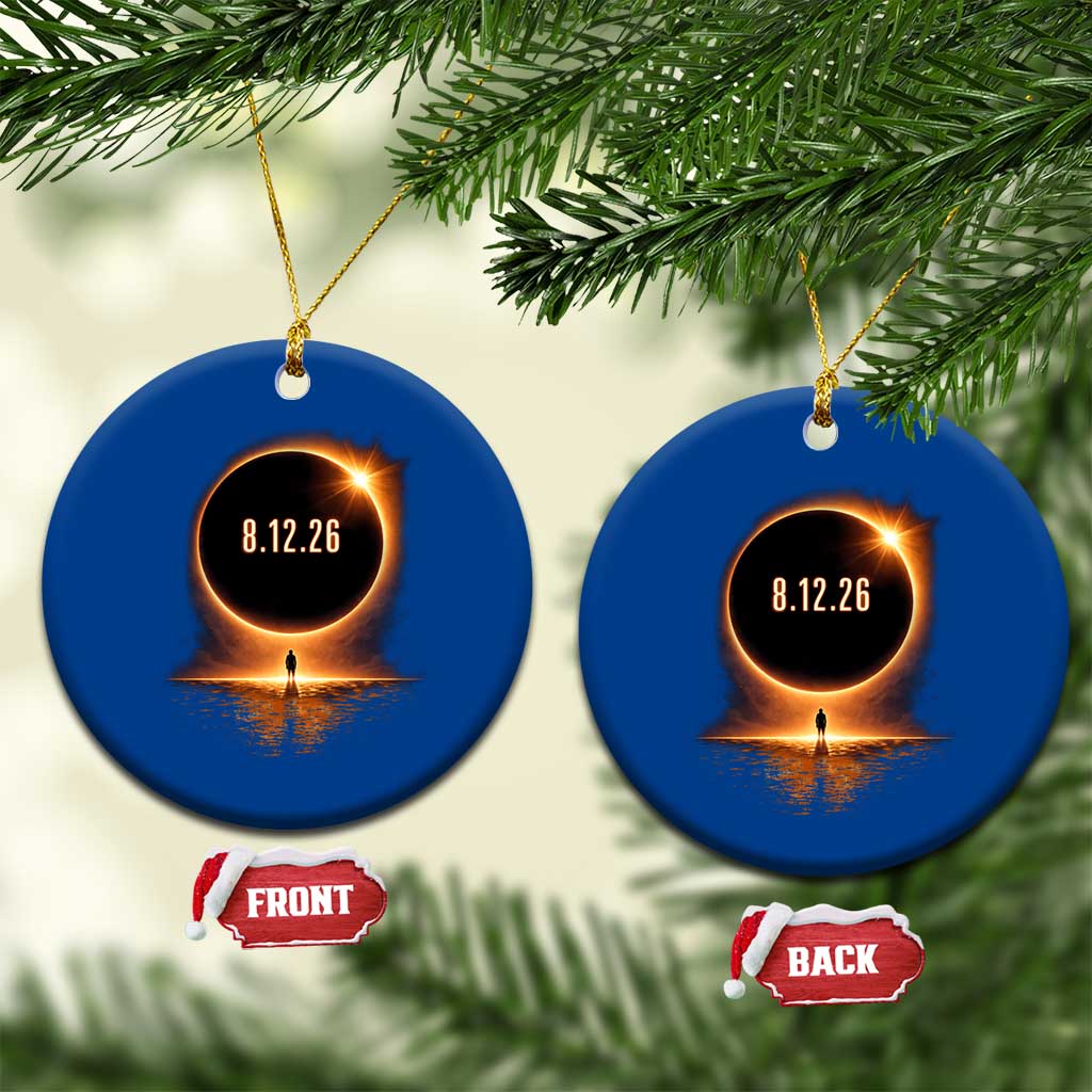 Total Solar Eclipse 2026 Ceramic Ornament August 12th Totality Gift TS10 1pc Blue Print Your Wear