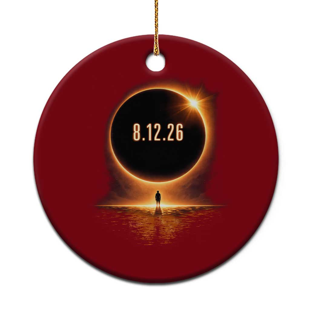 Total Solar Eclipse 2026 Ceramic Ornament August 12th Totality Gift TS10 1pc Red Print Your Wear