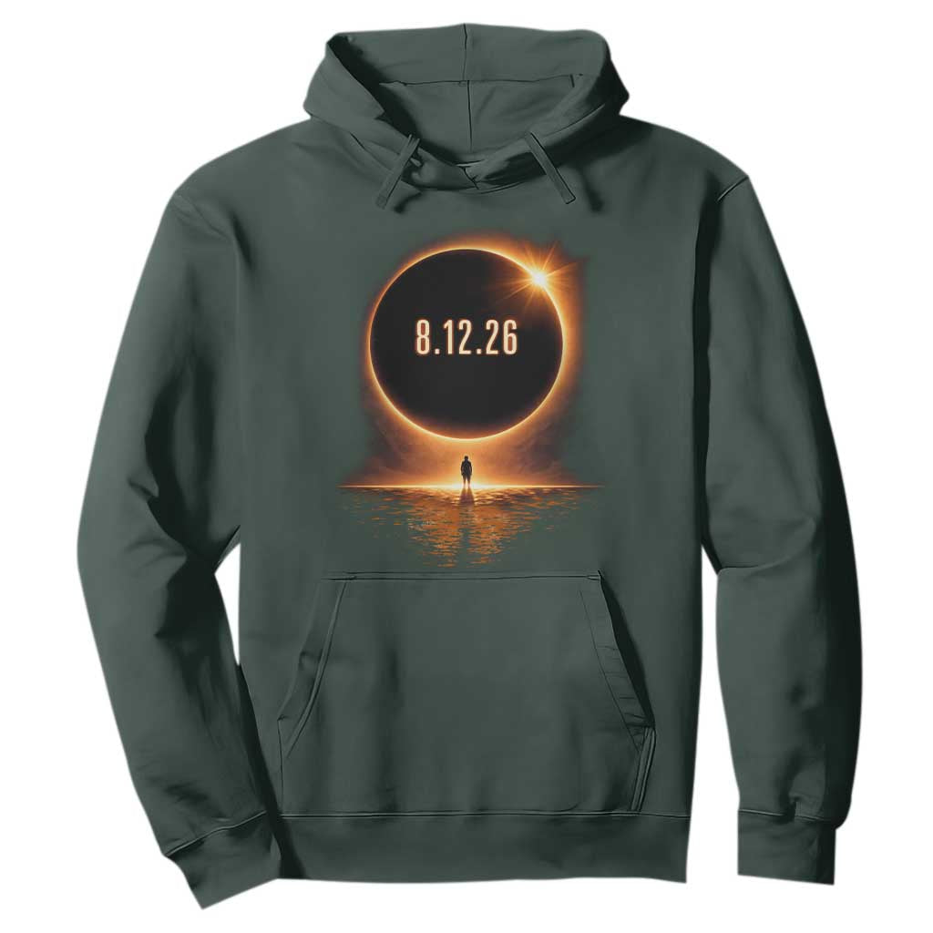 Total Solar Eclipse 2026 Hoodie August 12th Totality Gift TS10 Dark Forest Green Print Your Wear